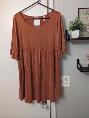 Rusty Orange Flowy Dress